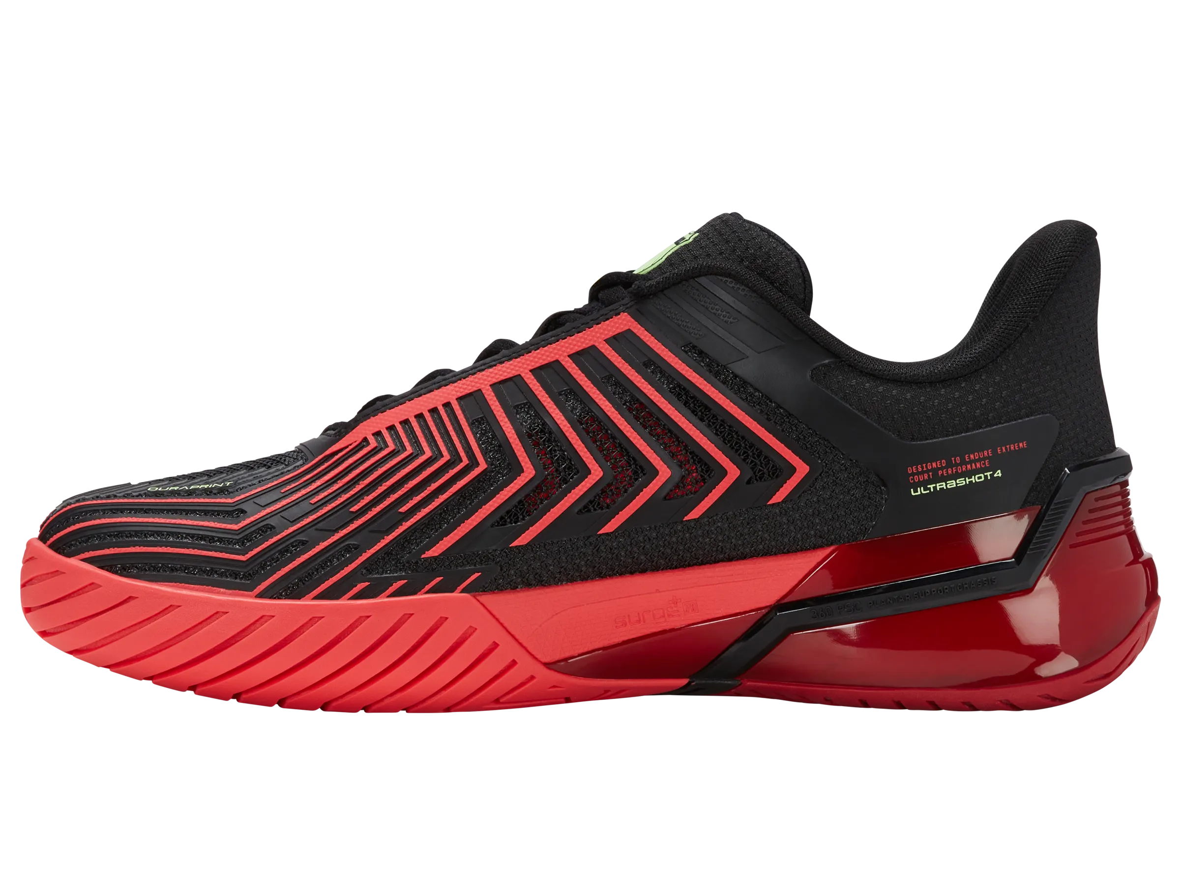 04437-059-M | ULTRASHOT 4 | BLACK/NEON LAVA/CHILI PEPPER Early Jog Velvet Rich