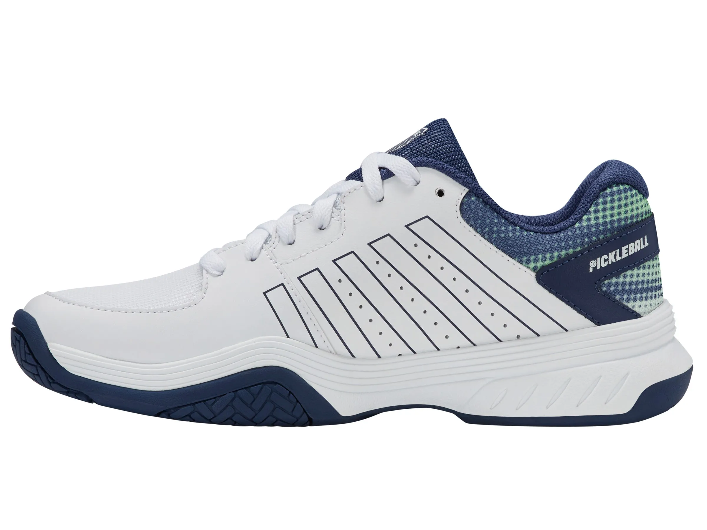 08552-185-M | COURT EXPRESS PICKLEBALL | WHITE/OCEANA/PATINA GREEN Muscle Aid Microfiber Lining