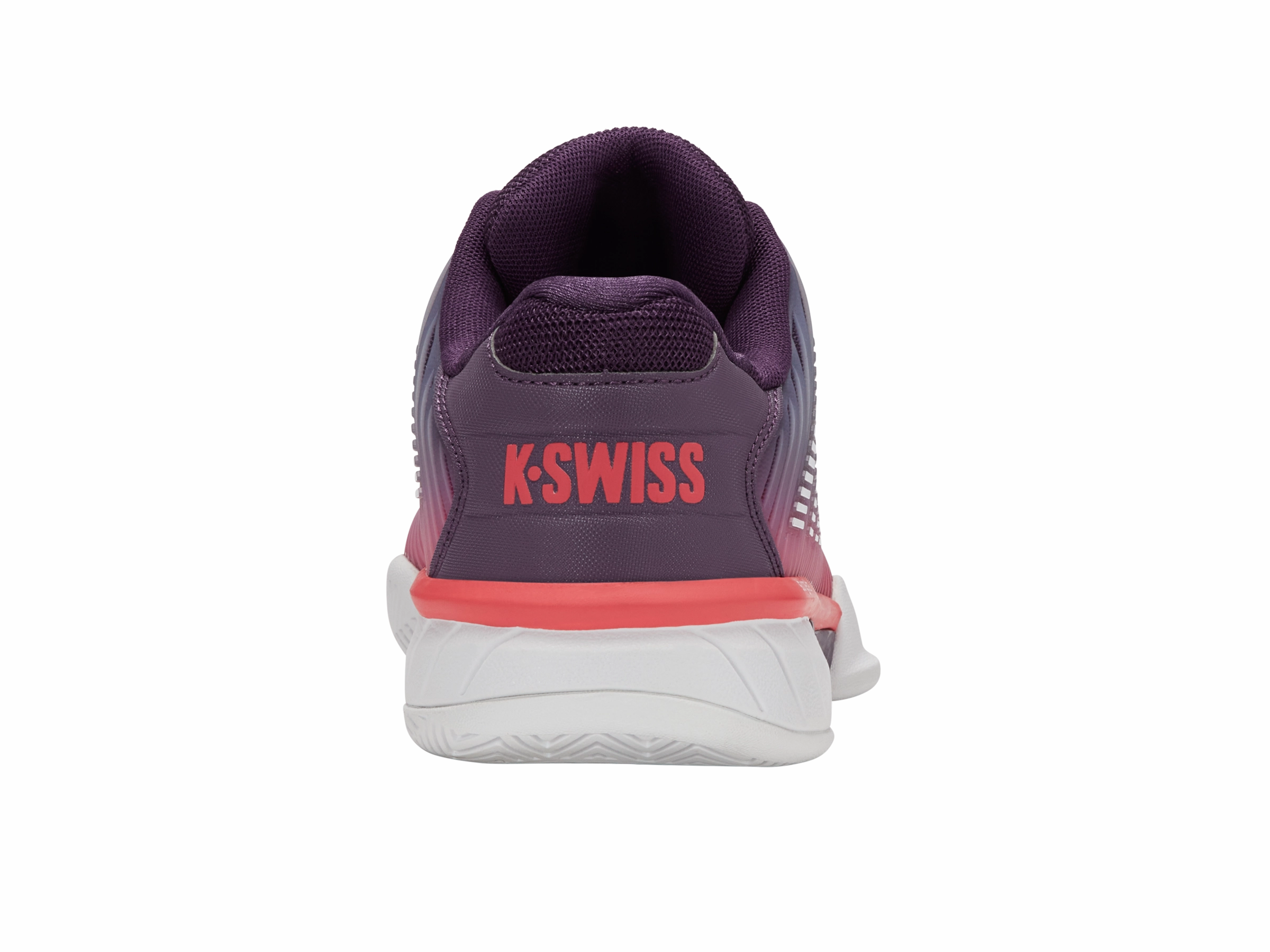 86613-593-M | HYPERCOURT EXPRESS 2 | PURPLE PLUMERIA/WHITE/HOT CORAL Soft Collar Lining Moisture Management Technology