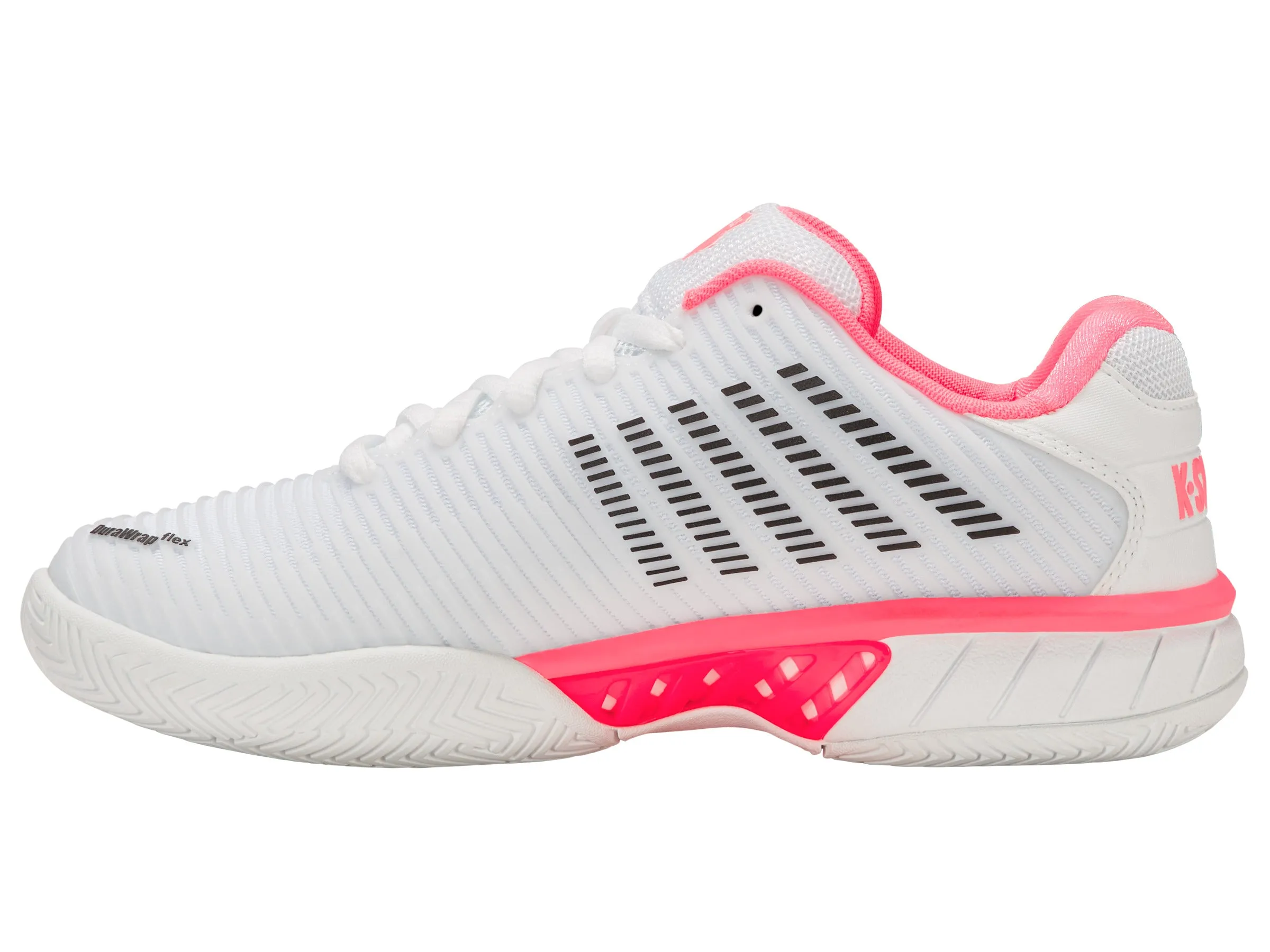 96807-178-W | HYPERCOURT EXPRESS 2-WIDE | WHITE/NEON PASTEL PINK/BLACK Synthetic Upper Ankle Support