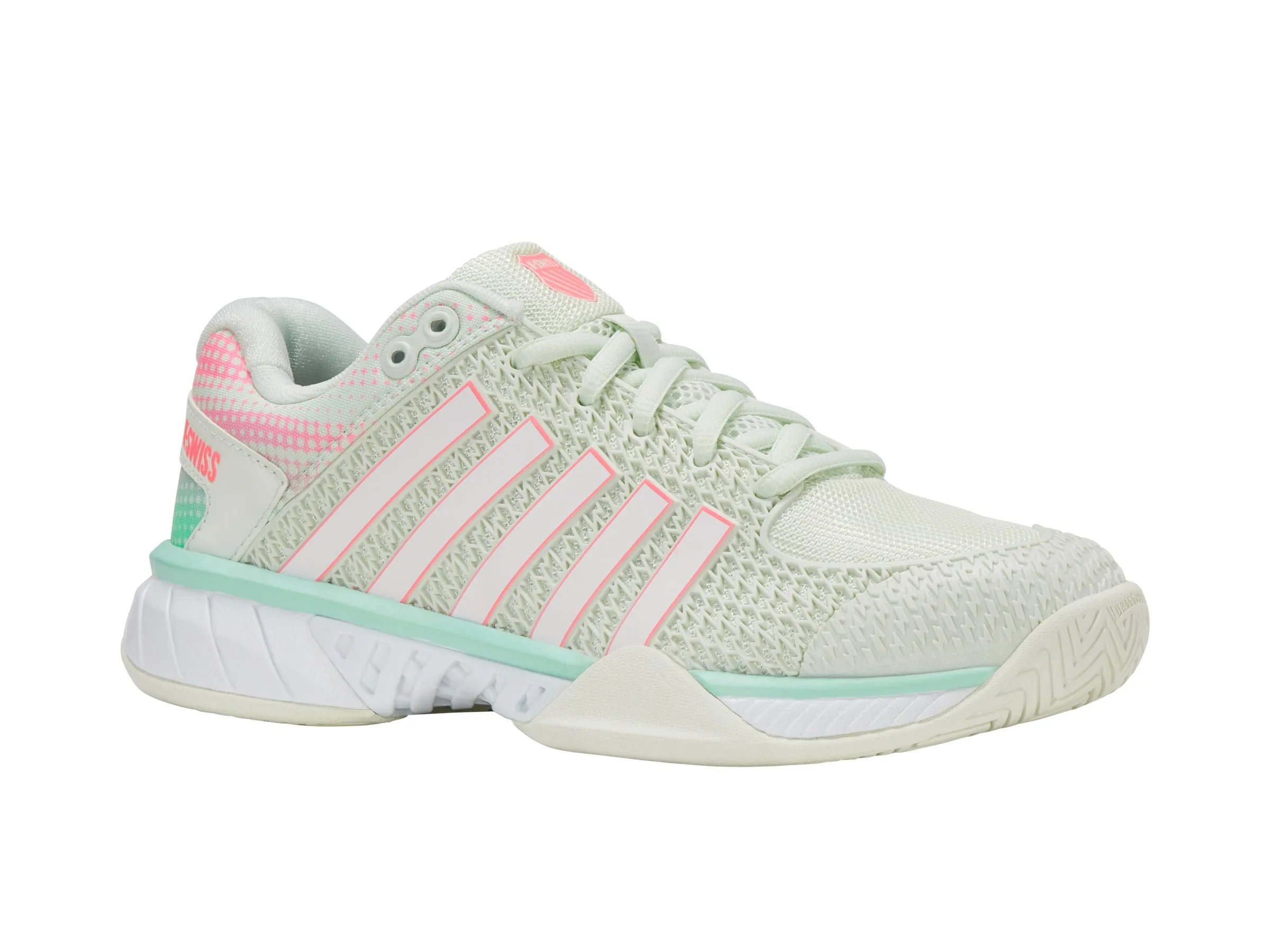97292-440-W | EXPRESS LIGHT PICKLEBALL-WIDE | ICE/HONEYDEW/NEON PASTEL PINK Wide toe box