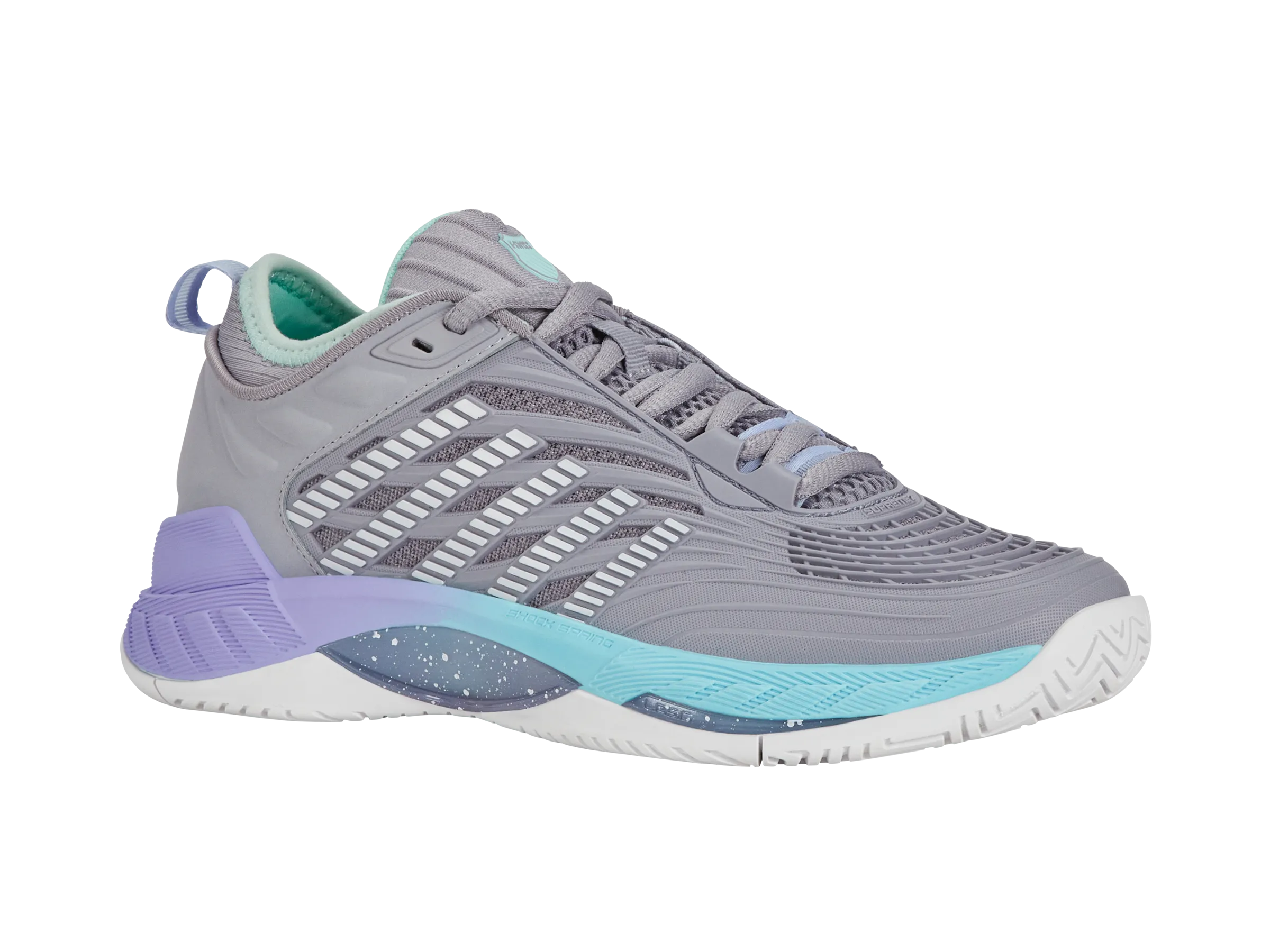 99071-052-M | HYPERCOURT SUPREME 2 | LILAC GRAY/NIMBUS CLOUD/NEON PURPLE Outfit Key Comfort Tongue