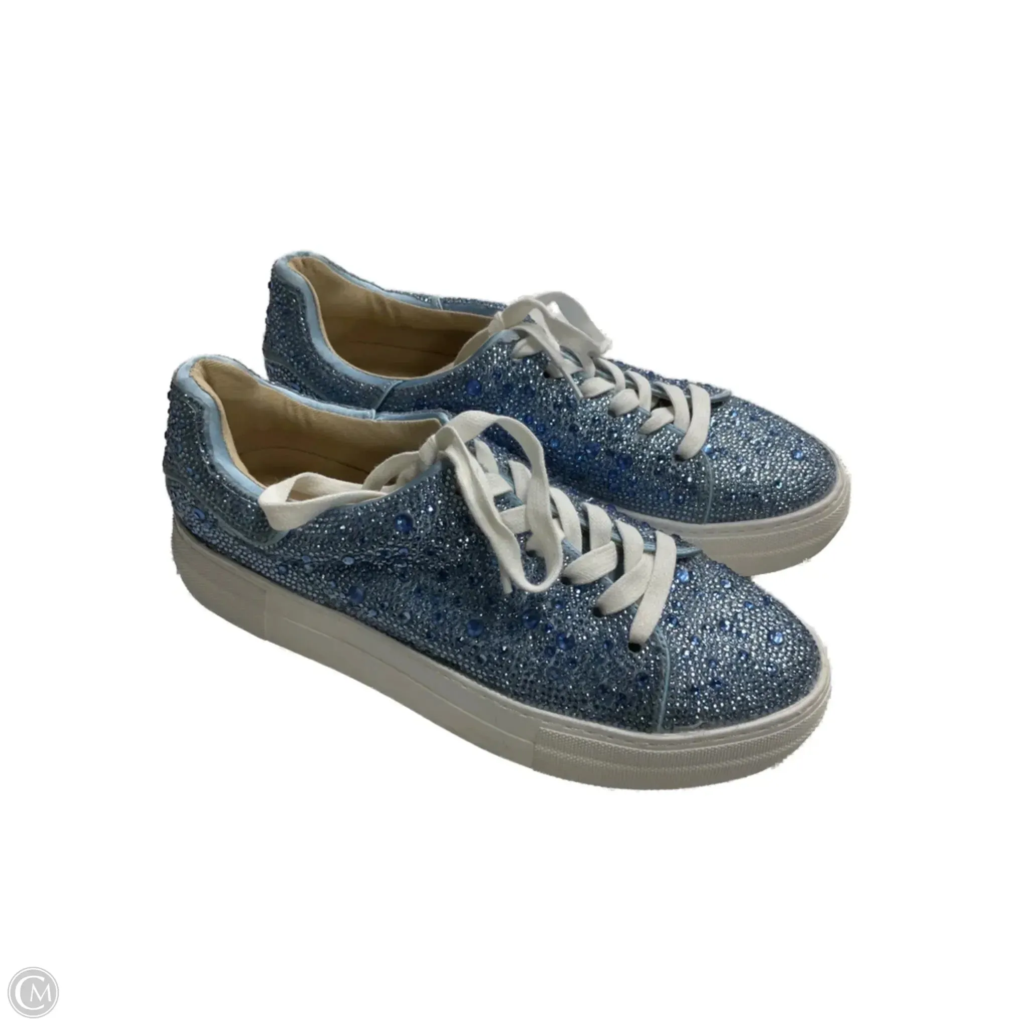 Shoes Sneakers By Betsey Johnson In Blue, Size: 8 Daily Routine High   Top Style