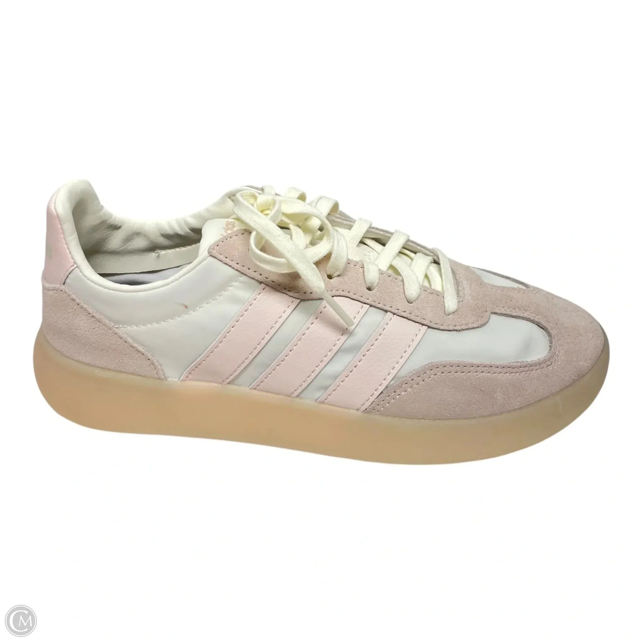 Shoes Sneakers By Adidas In Pink & White, Size: 9 Compression Activated Foam