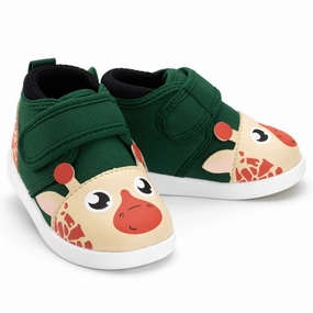 Canvas Giraffe Squeaky Toddler Shoes | Green