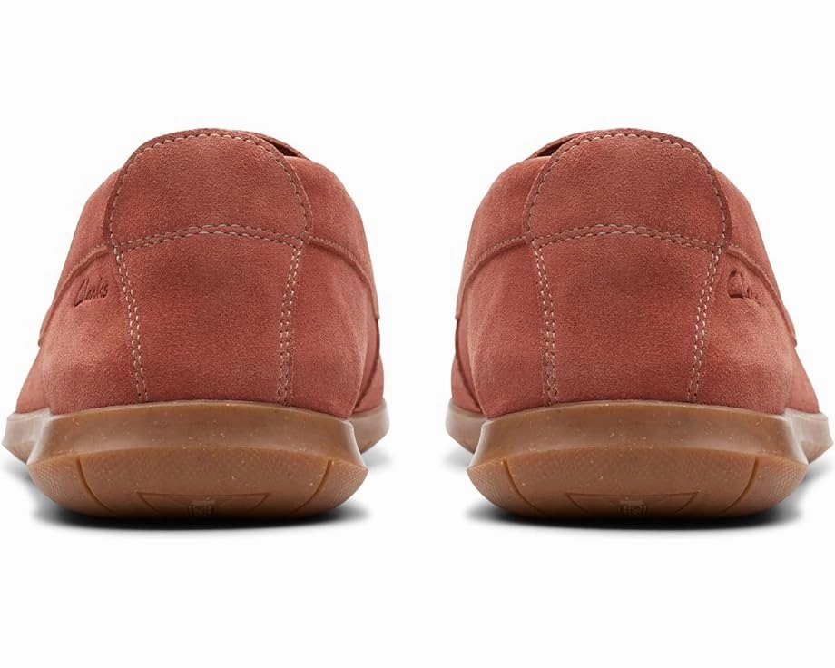 Reinforced Heel Cup Clarks Men's Flexway Step Slip Ons - Red