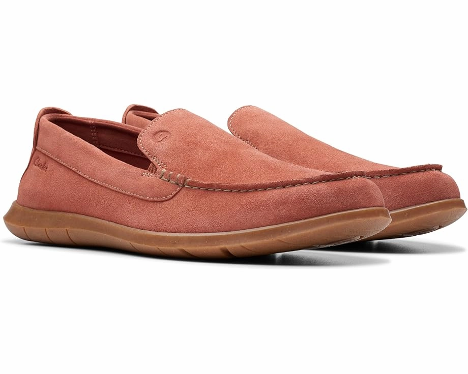 mud proof Fantasy Path Clarks Men's Flexway Step Slip Ons - Red