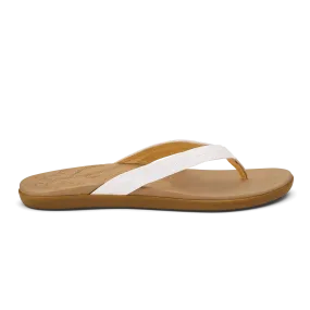 Vegan Synthetic Leather Honu - Bright White / Golden Sand