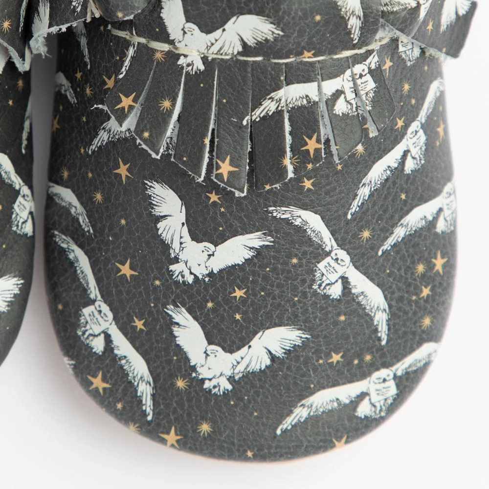 Anti Odor Anatomical shape Hedwig in Flight Moccasin Baby Shoe