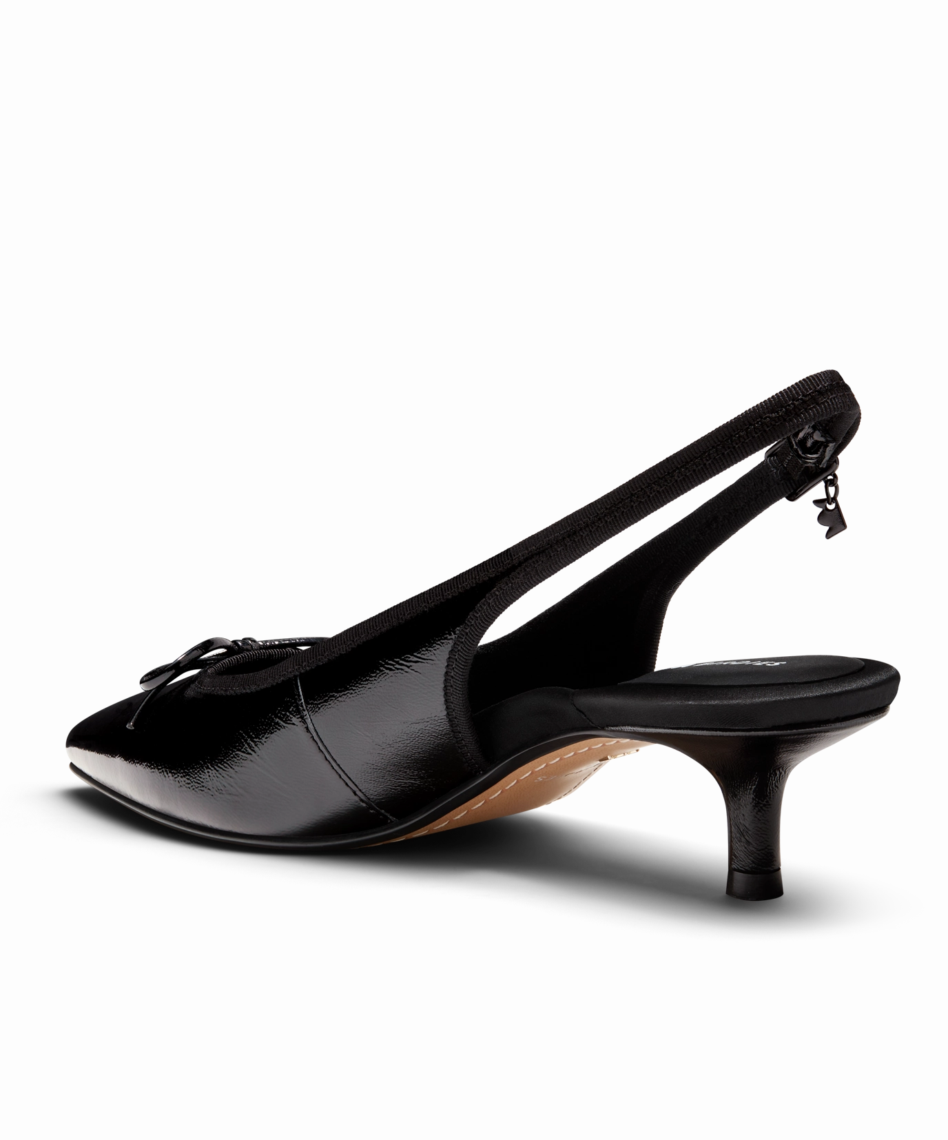 Quiet Step Pastel tone The Goldfinch Kitten Heel - Black Patent Leather