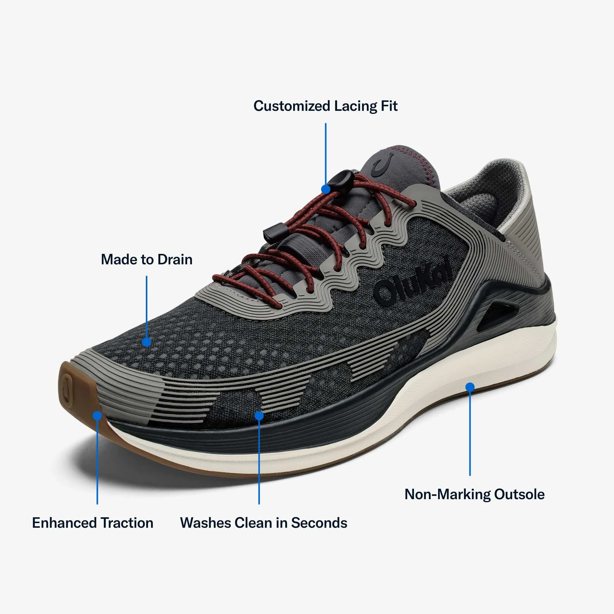 Leather Upper Peak Step Ahi - Rock / Ash