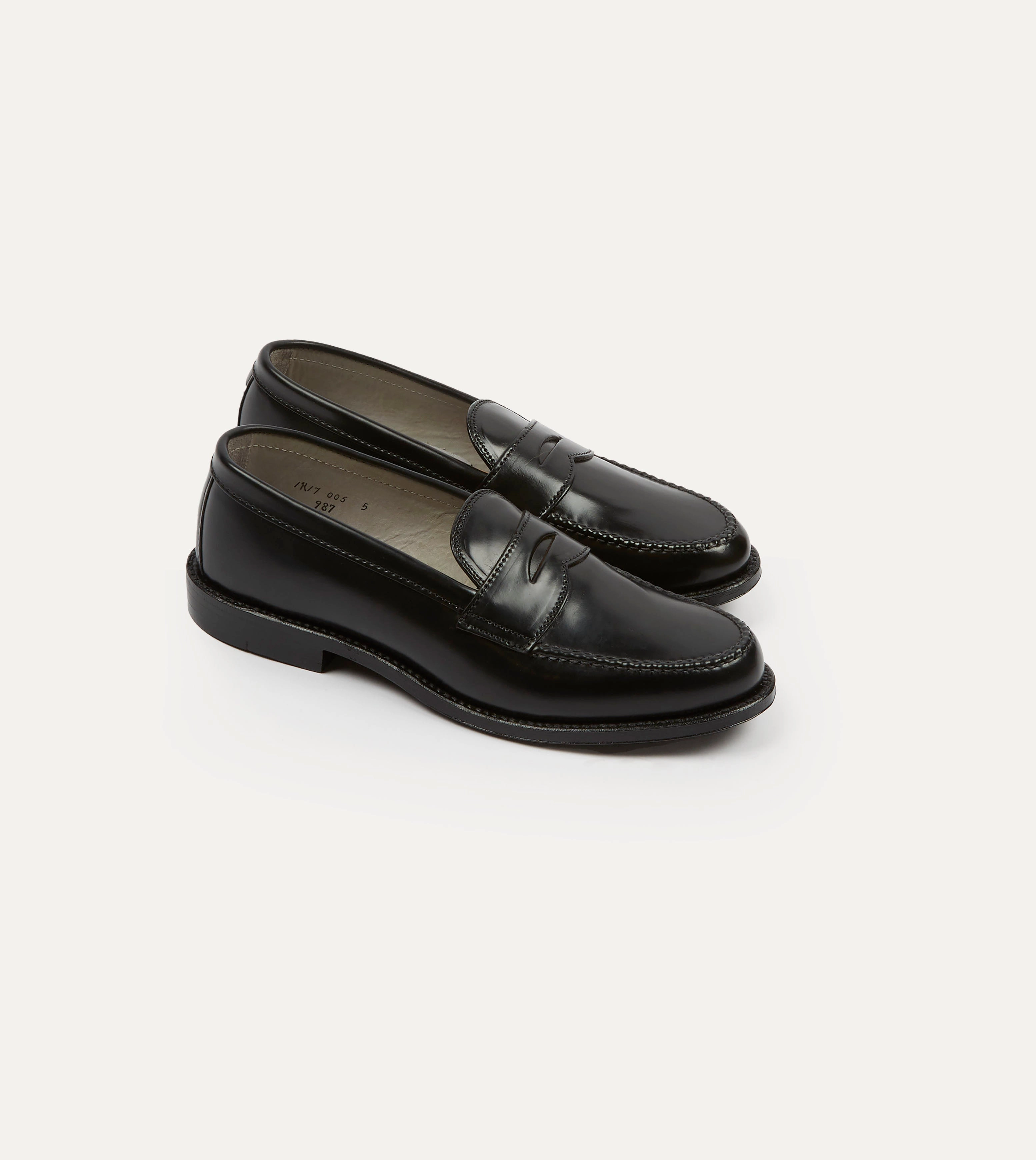 Alden Black Cordovan Handsewn Leisure Loafer Grace Walk Foot Support