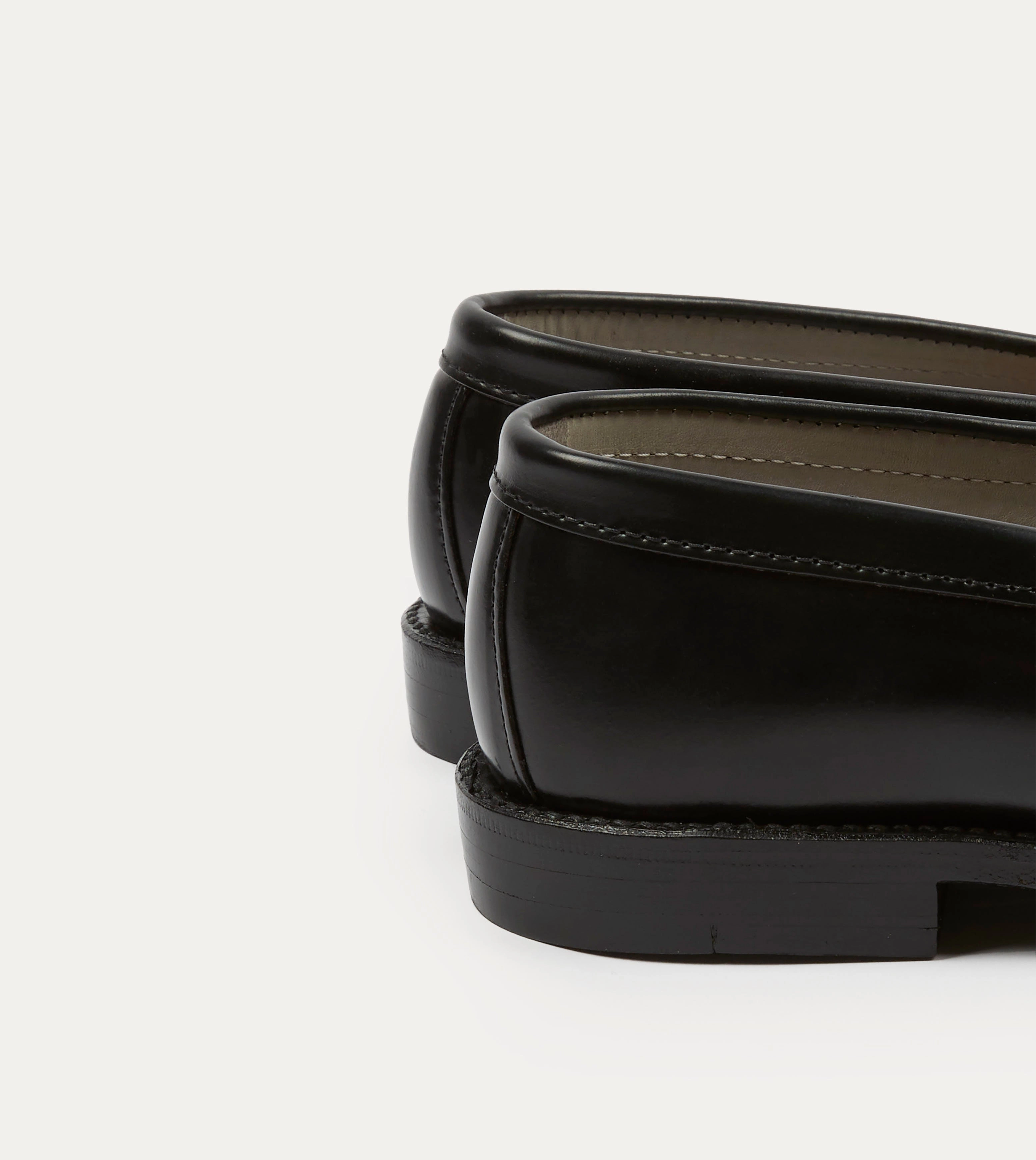 Alden Black Cordovan Handsewn Leisure Loafer Clean Profile Clear Guard