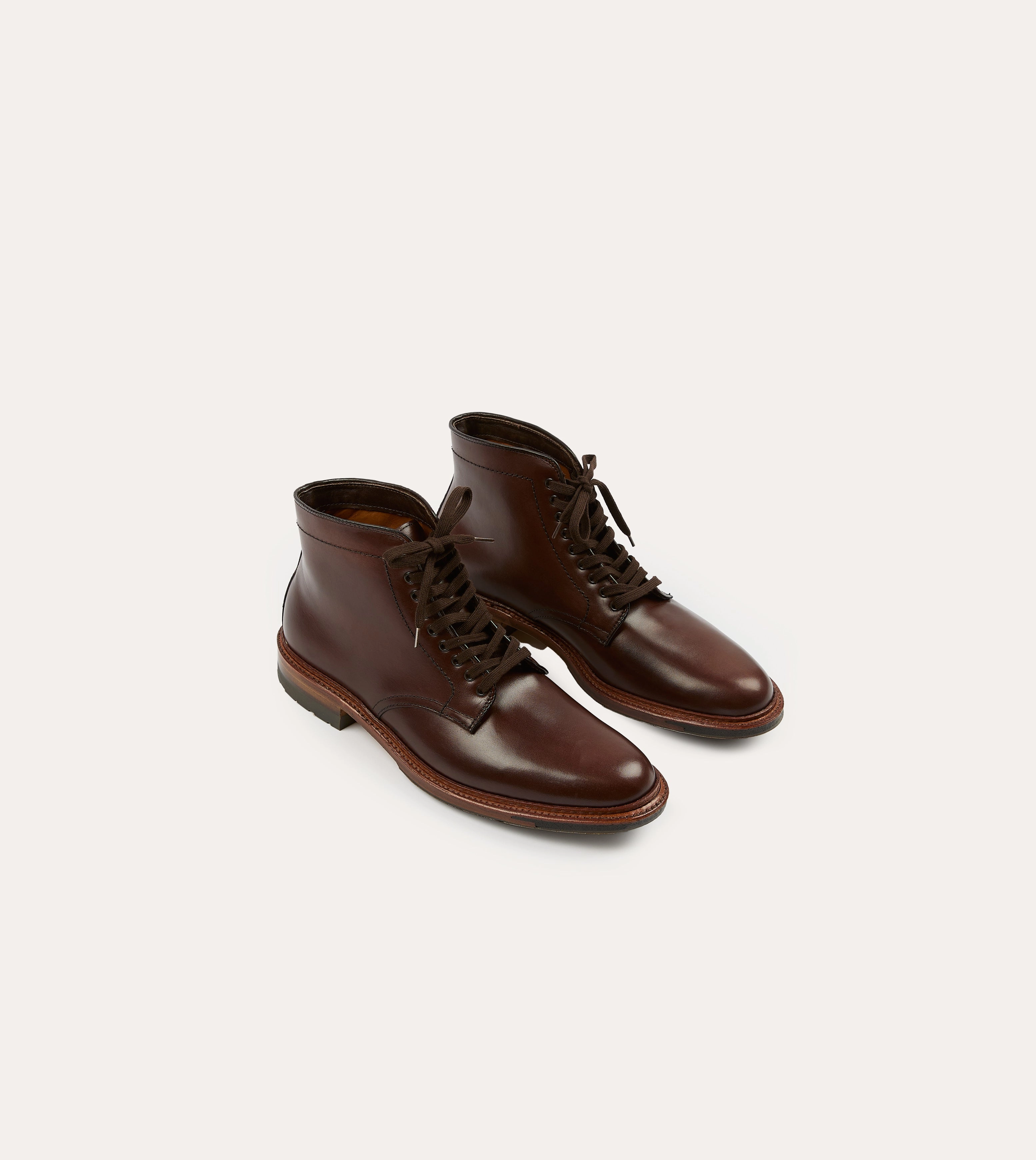 Quick Motion Alden Brown Calf Leather Plain Toe Boot
