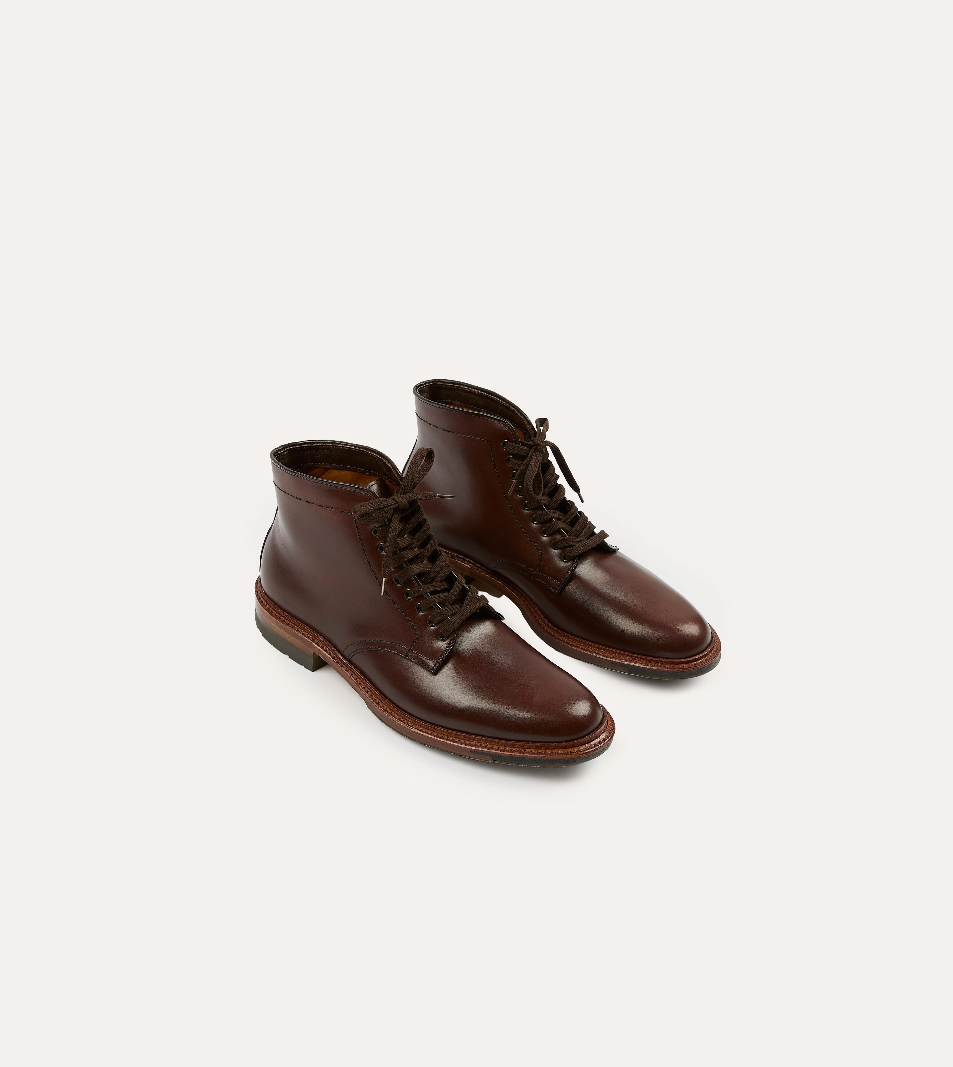 Alden Brown Calf Leather Plain Toe Boot Fashionable Fit Everyday Routine