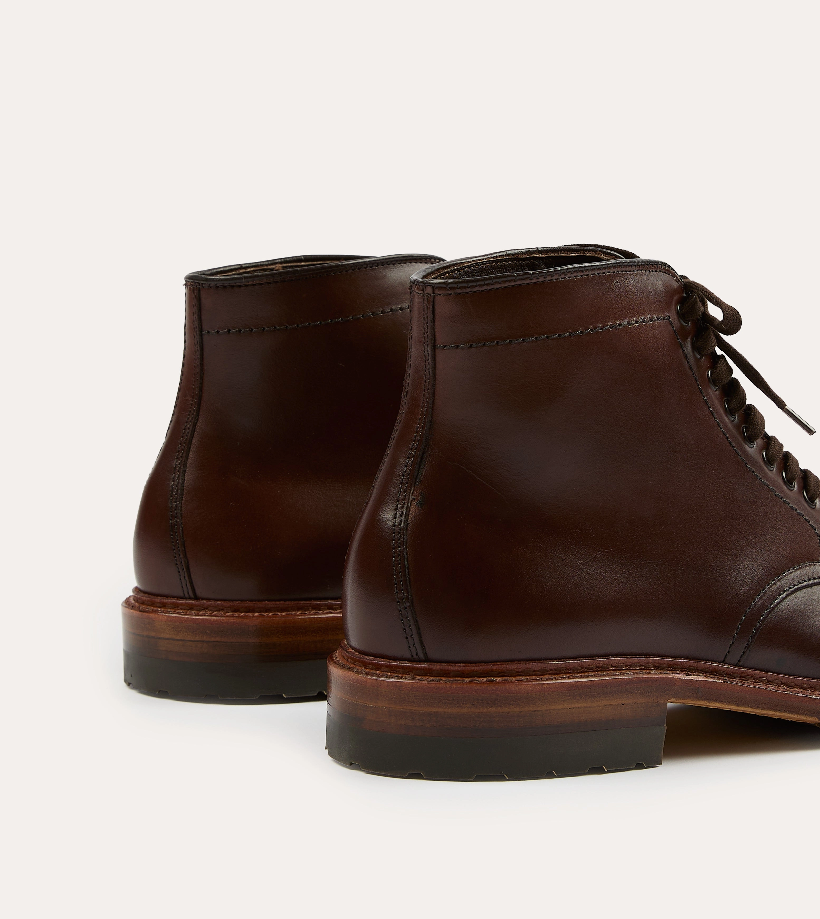 Alden Brown Calf Leather Plain Toe Boot Seasonal Dressing Water Resistant