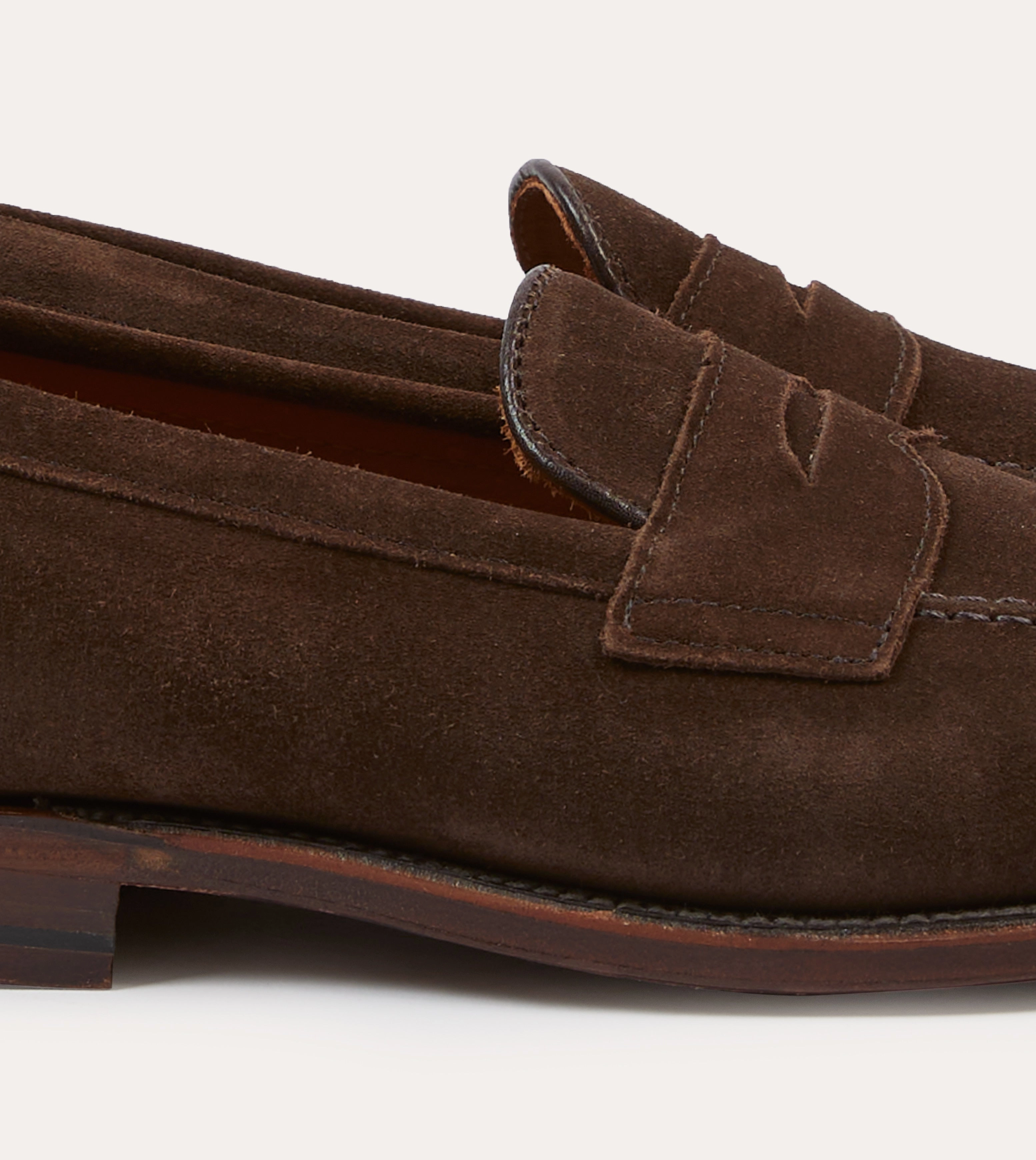 Alden Brown Suede Penny Loafer slim fit Fashion Mood