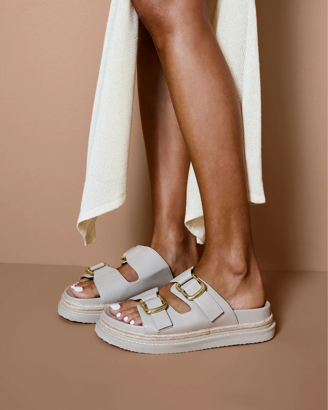 ALESSIA - STONE Trendy Footwear for Summer Comfort Sandals