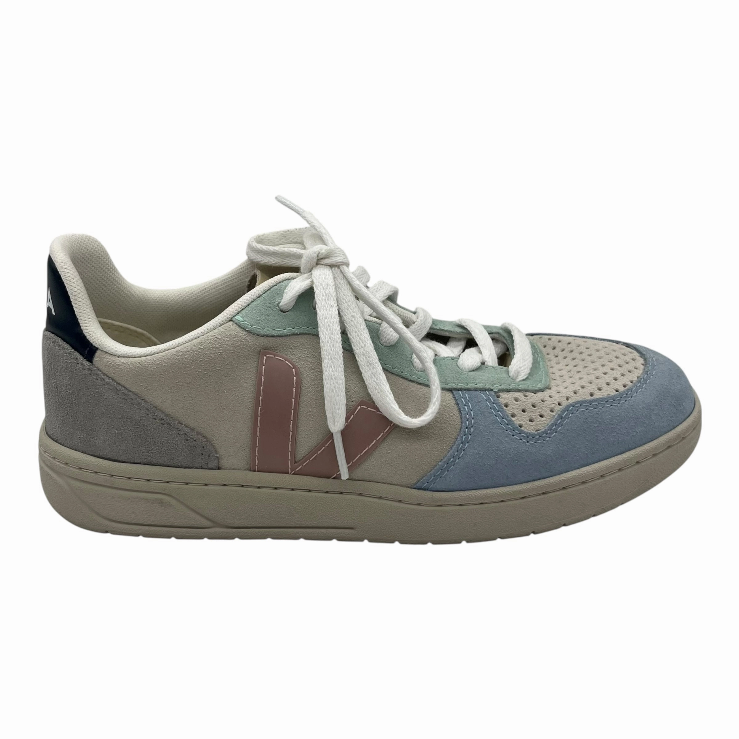Timeless lining stretchy design Shoes Sneakers By Cma In Blue & Tan, Size:6