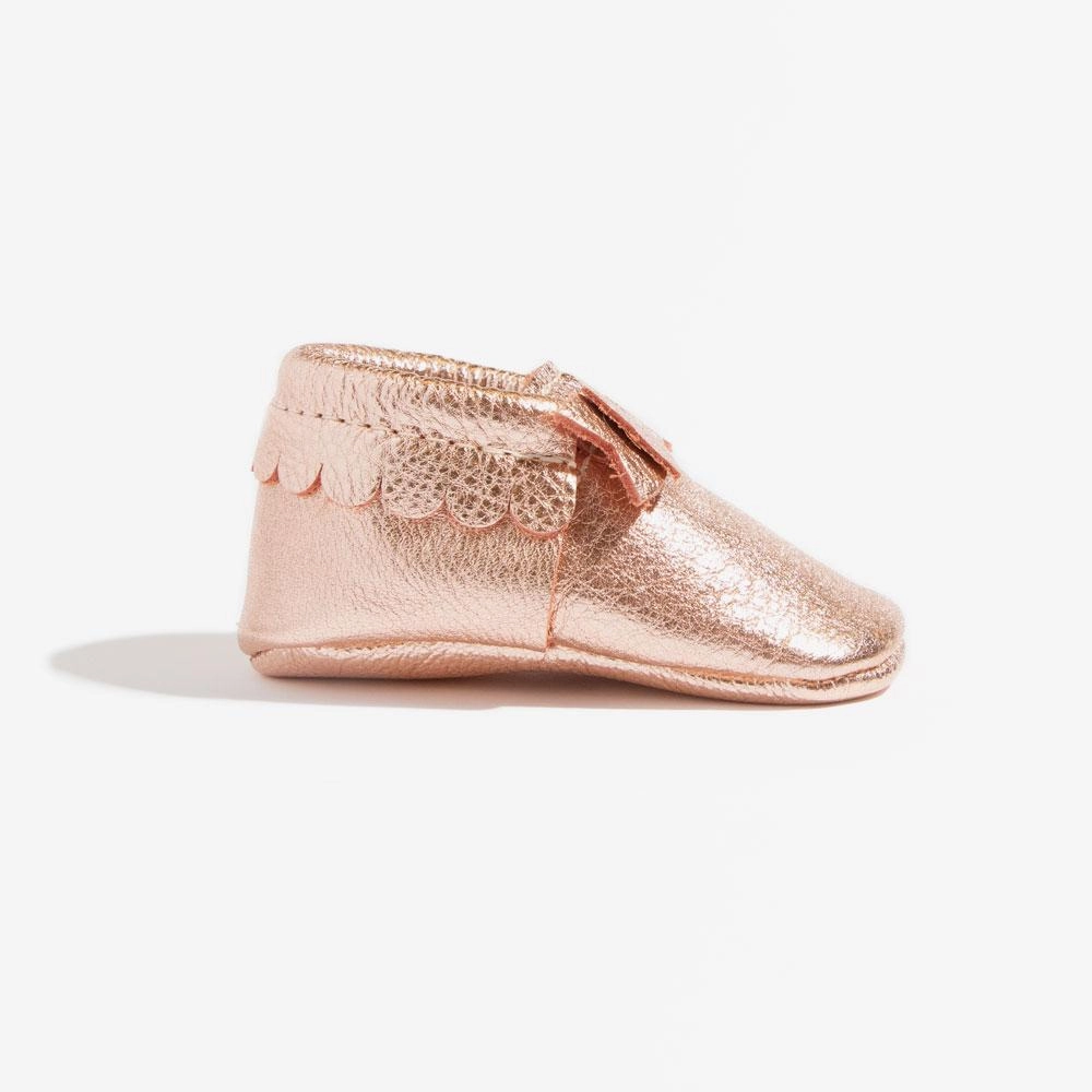 Stretchable Upper Elegant kids' looks Rose Gold Bow Baby Shoe