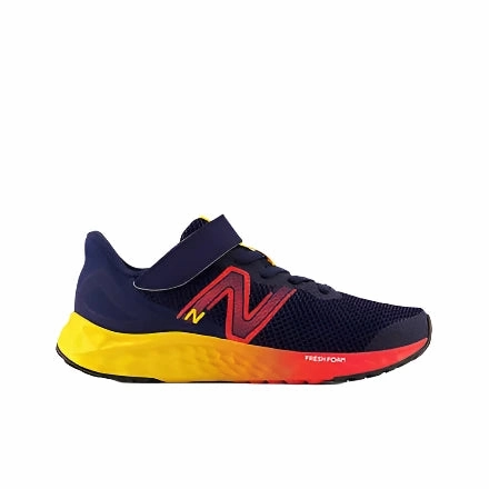 Flexible Outsole Construction New Balance Boy's Fresh Foam Arishi v4 Lace with Top Strap - Team Navy
