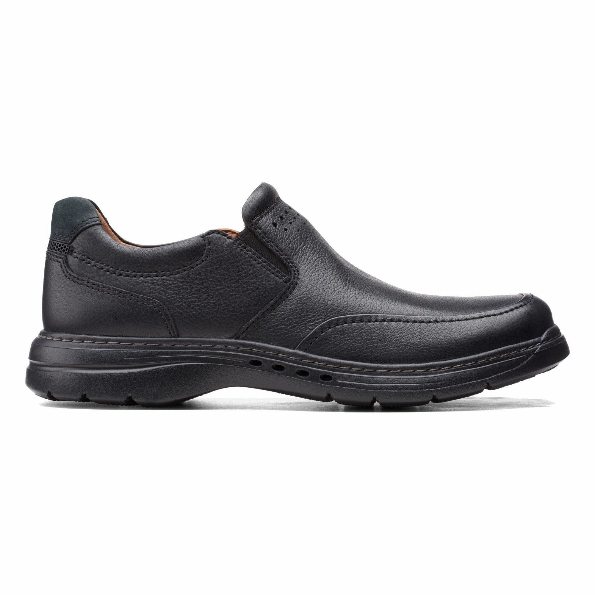Clarks Men's Un Brawley Step - Black On Trend Stitch Free Construction