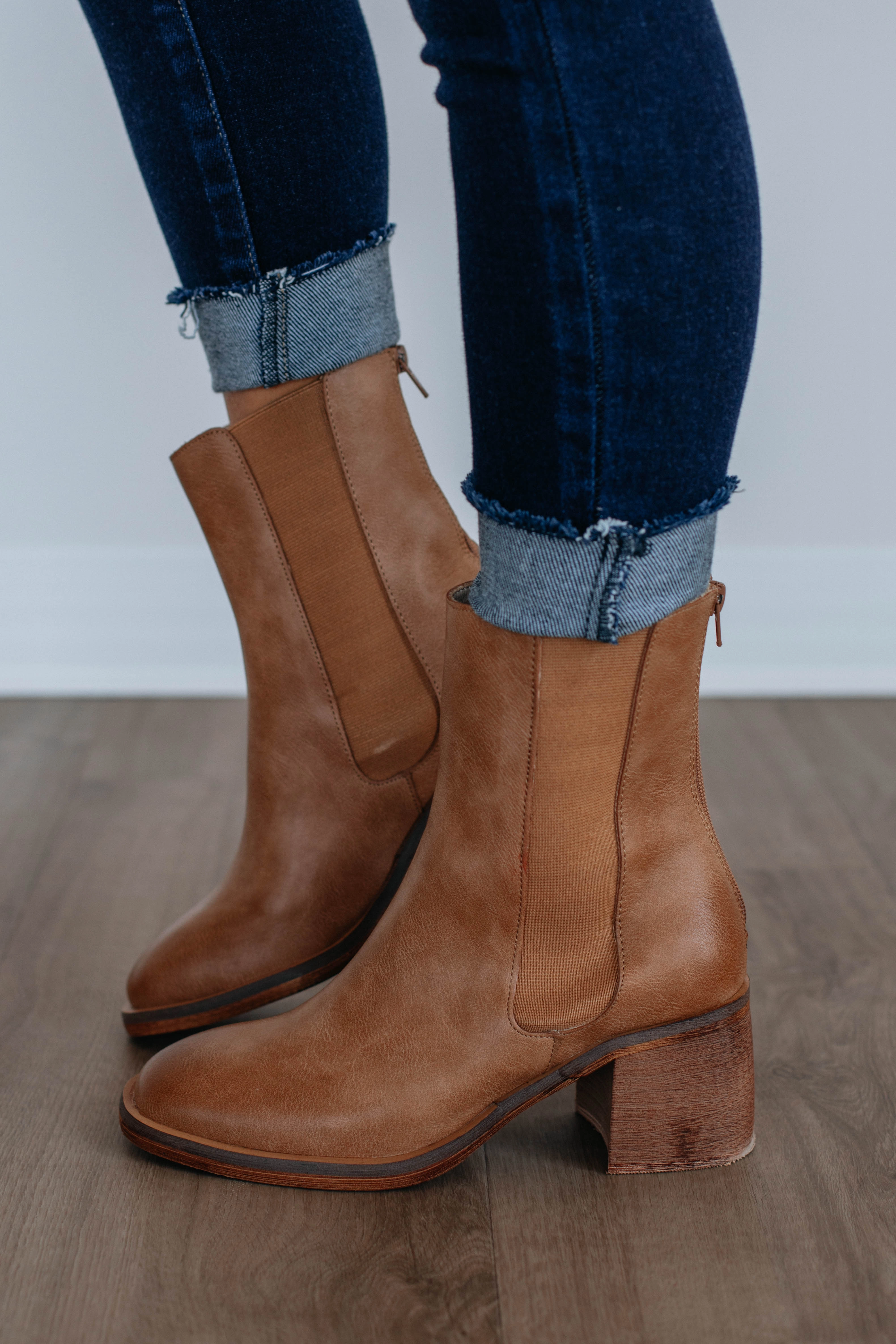 Back On The Scene Boots - Caramel Water Resistant Construction