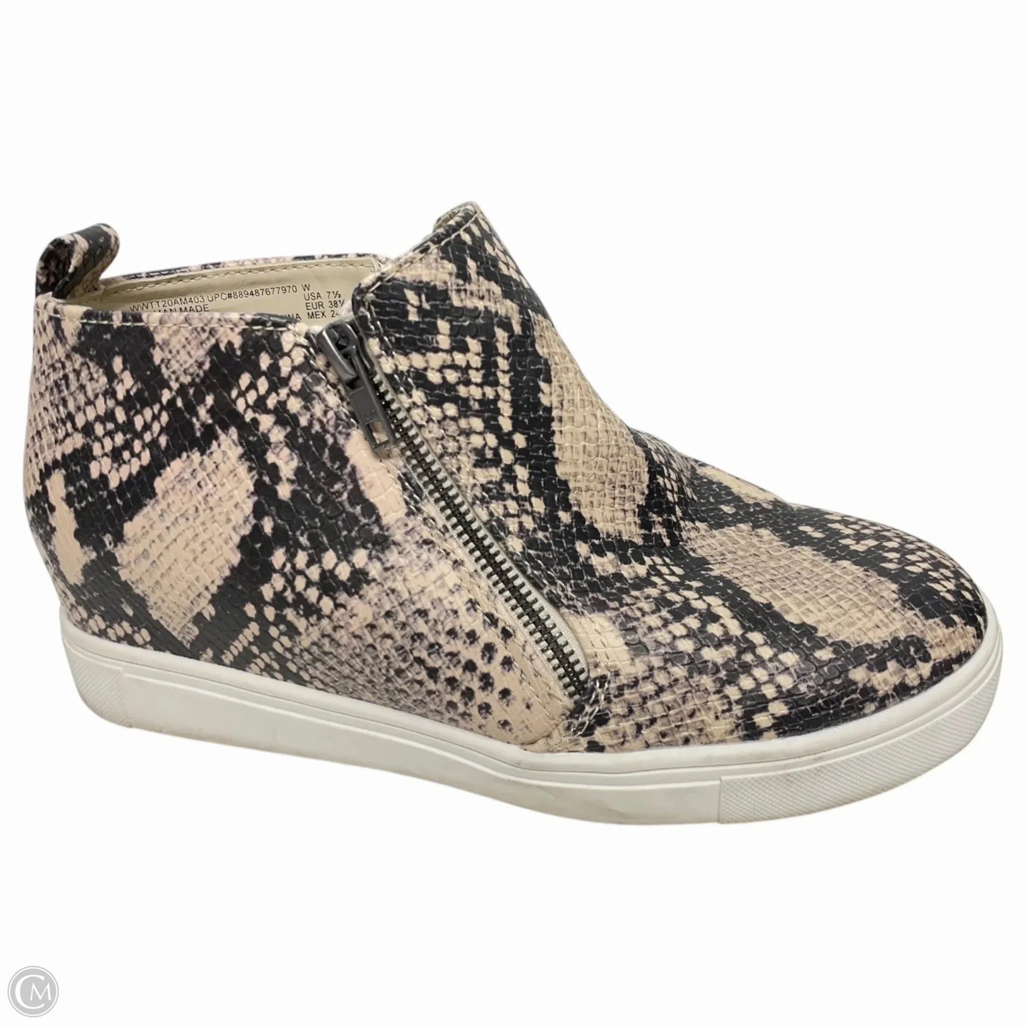 Casual Shoes Non Toxic Adhesives Shoes Sneakers By Time And Tru In Snakeskin Print, Size: 7.5