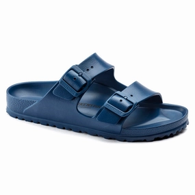 Step Comfort Slides Birkenstock Men's Arizona EVA Regular Wide Sandal - Navy