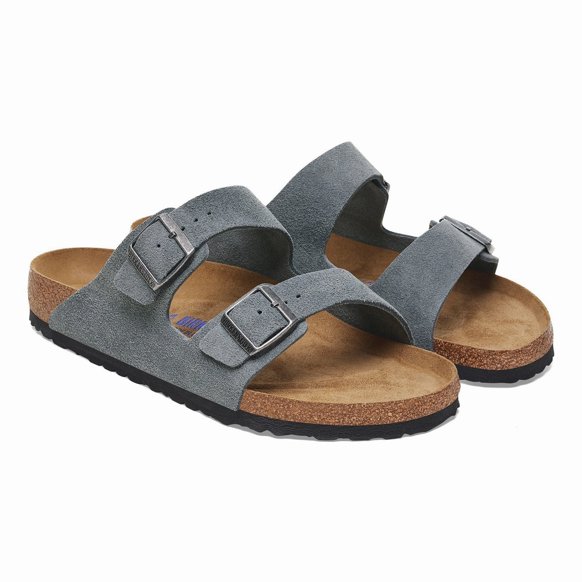 Outdoor Slippers Travel Comfort Sandals Birkenstock Men's Arizona Soft Footbed Sandal - Basalt Gray
