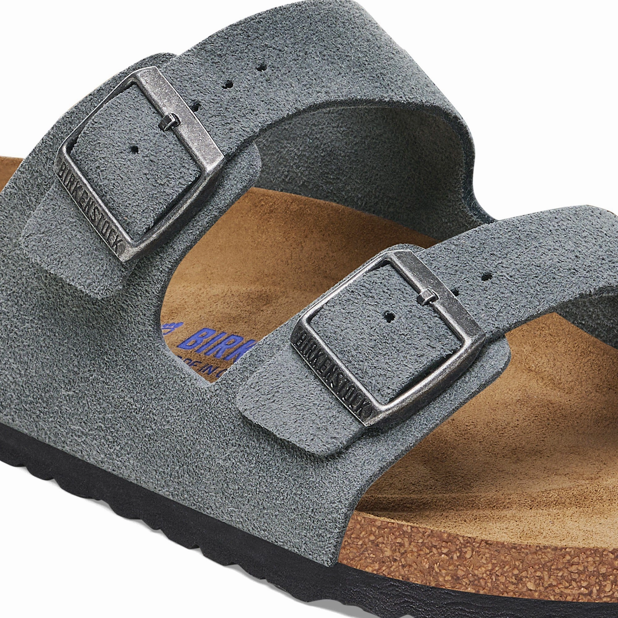 Birkenstock Men's Arizona Soft Footbed Sandal - Basalt Gray Smooth Comfort Sandals
