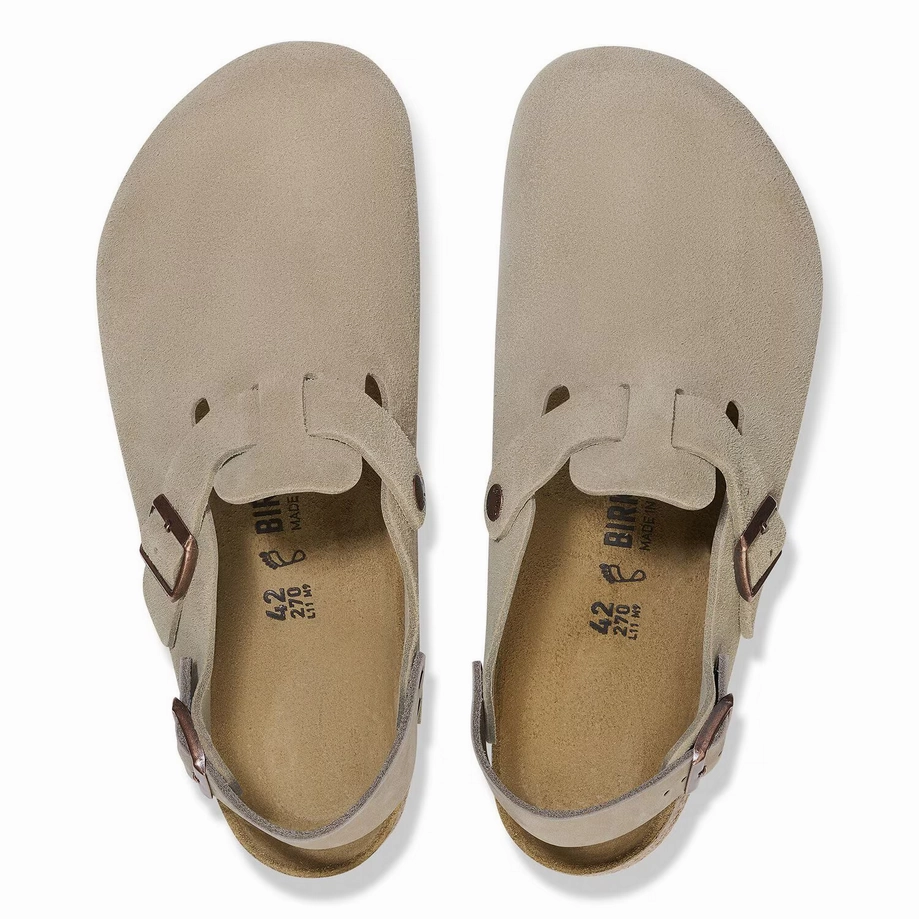 Slip Resistant Easy To Clean Birkenstock Men's Tokio Clog - Taupe Suede