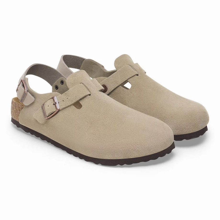 Birkenstock Men's Tokio Clog - Taupe Suede Comfort Step Sandals