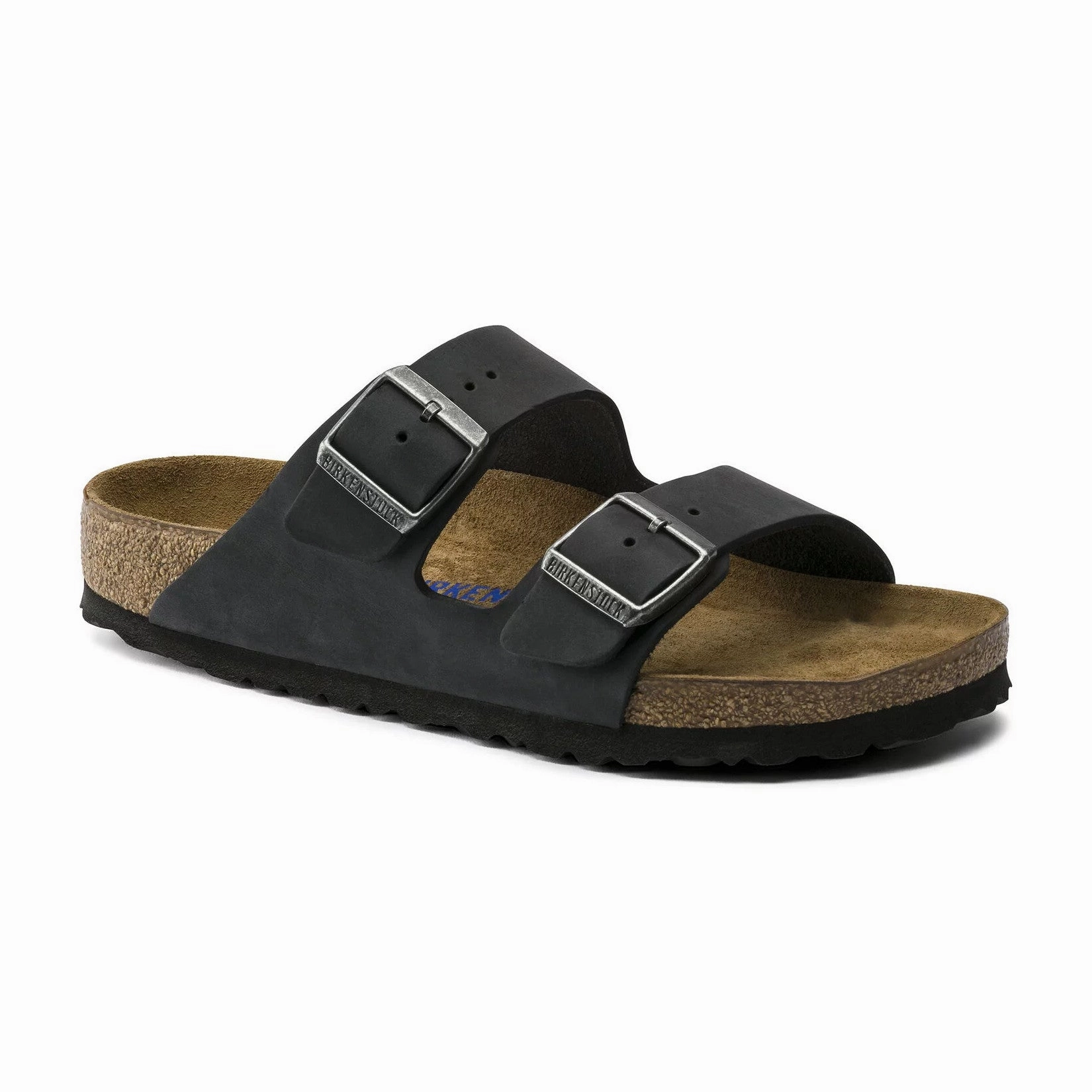 Birkenstock Unisex Arizona Soft Footbed Oiled Leather Sandal - Black Resort Slides