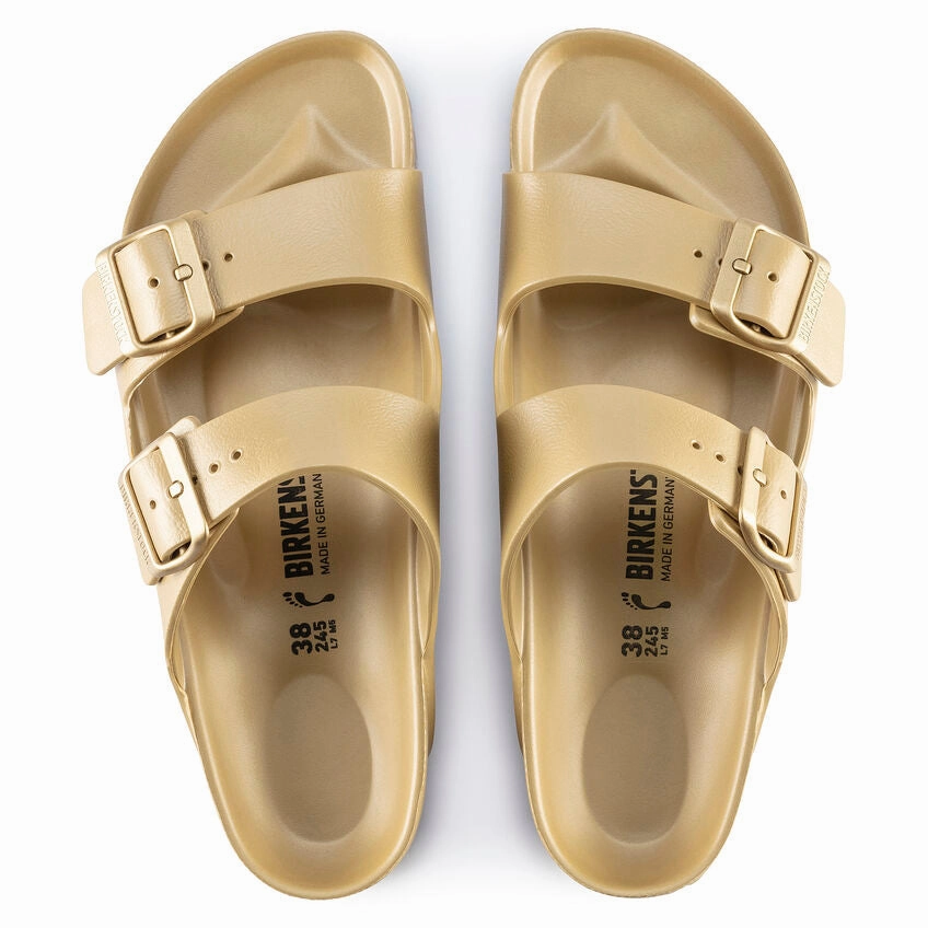 Birkenstock Women's Arizona EVA Sandals - Metallic Gold Premium Comfort Slides