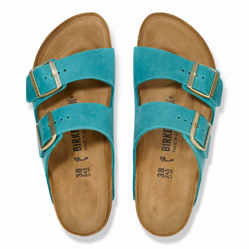 Relax Lifestyle Slides Minimal Style Sandals Birkenstock Women's Arizona Sandal - Biscay Bay Oiled Leather