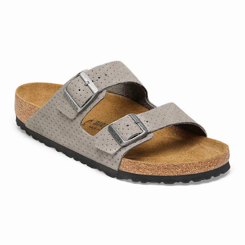 Birkenstock Women's Arizona Suede Embossed - Dotted Stone Coin Urban Style Sandals