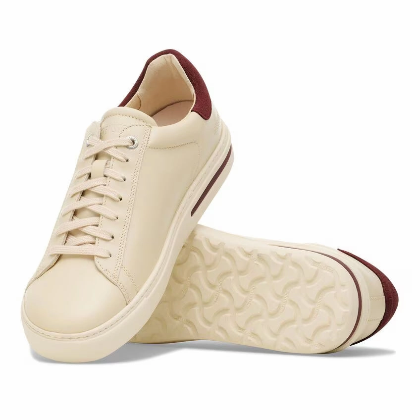 Birkenstock Women's Bend Low Leather Sneaker - Eggshell/Zinfandel Canvas Material