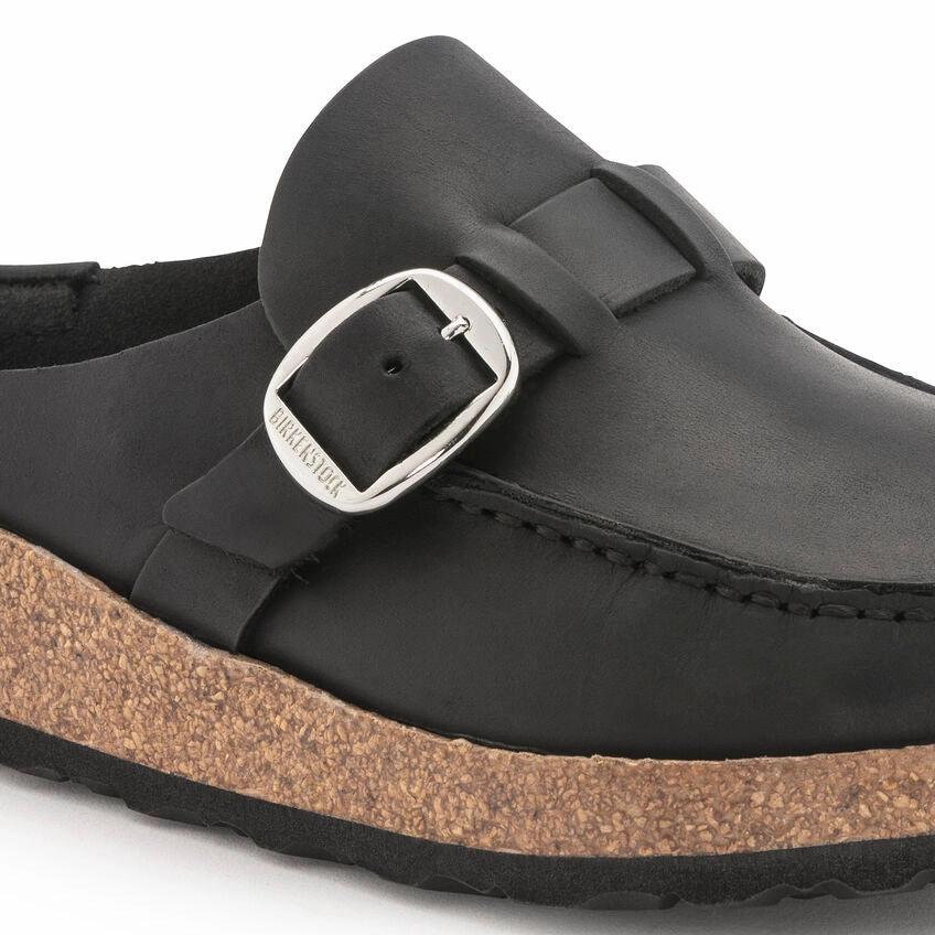 Eco Friendly Footwear Birkenstock Women's Buckley Oiled Leather Clog - Black