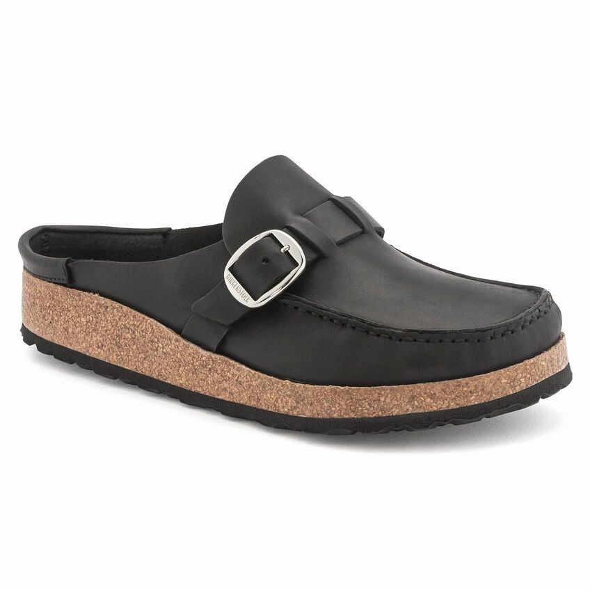Smart Fit Shoes Birkenstock Women's Buckley Oiled Leather Clog - Black