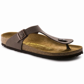 Stretchable Upper Birkenstock Women's Gizeh Birko-Flor Sandal - Mocha