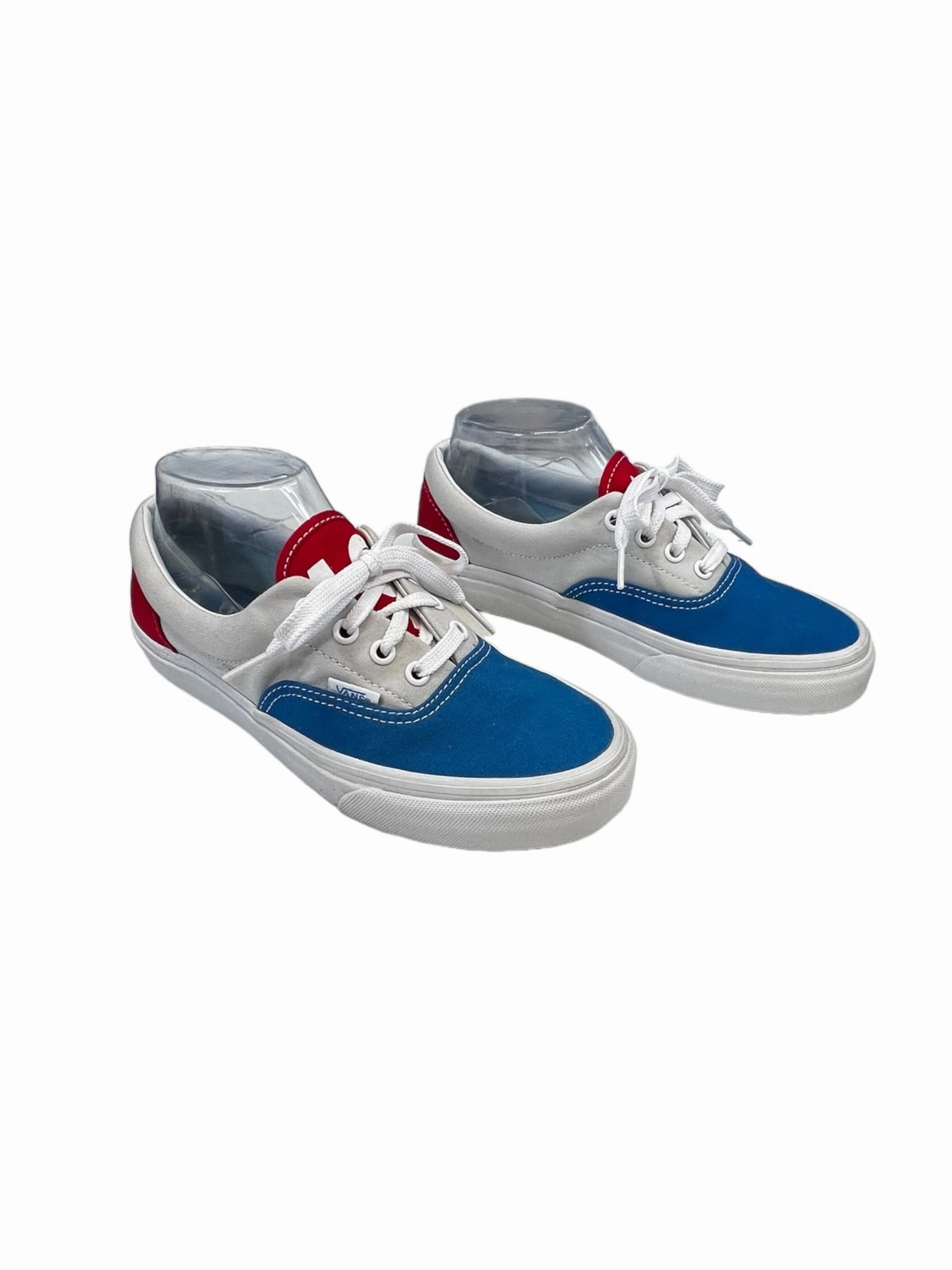 Blue & Red & White Shoes Sneakers Vans, Size 7 Motion Day Grip Flow