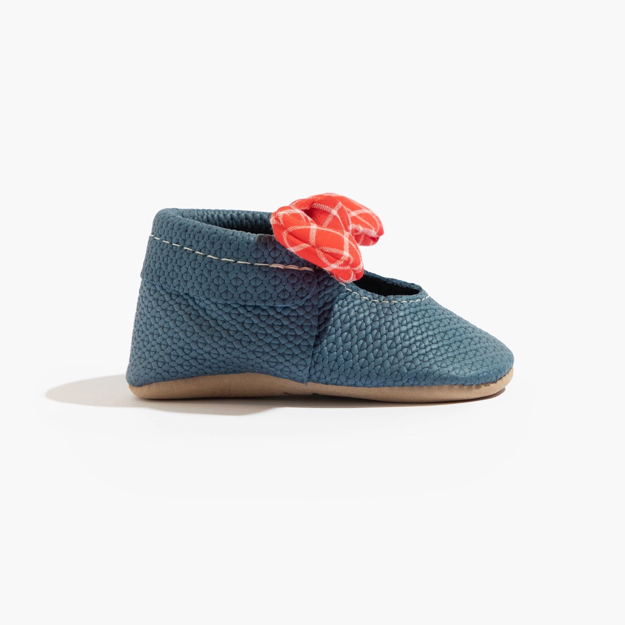 Blue Jean Knotted Bow Baby Shoe SoftInterior
