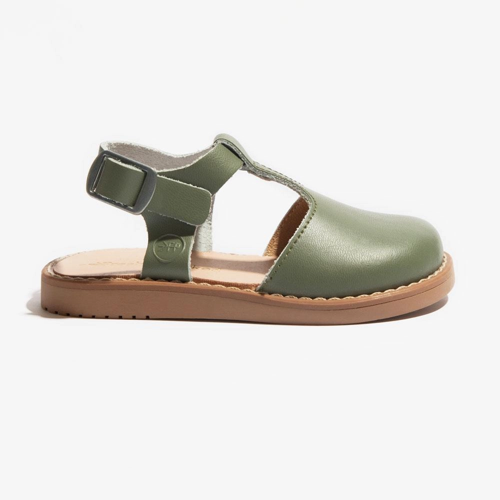 Leather Upper Breathable Olive Newport Clog