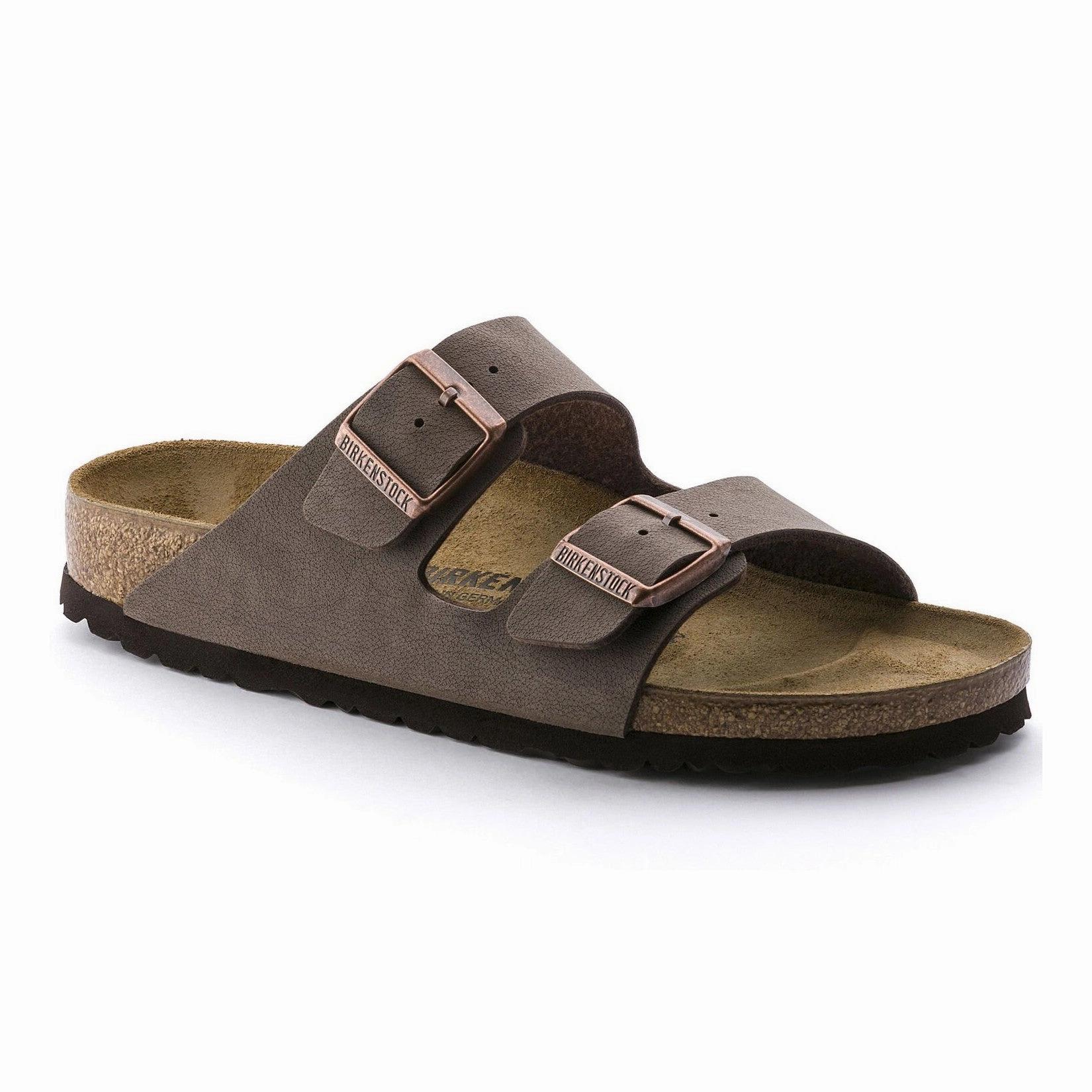 Birkenstock Unisex Arizona Birkibuc - Mocha Heat Free Recycled Rubber Composite