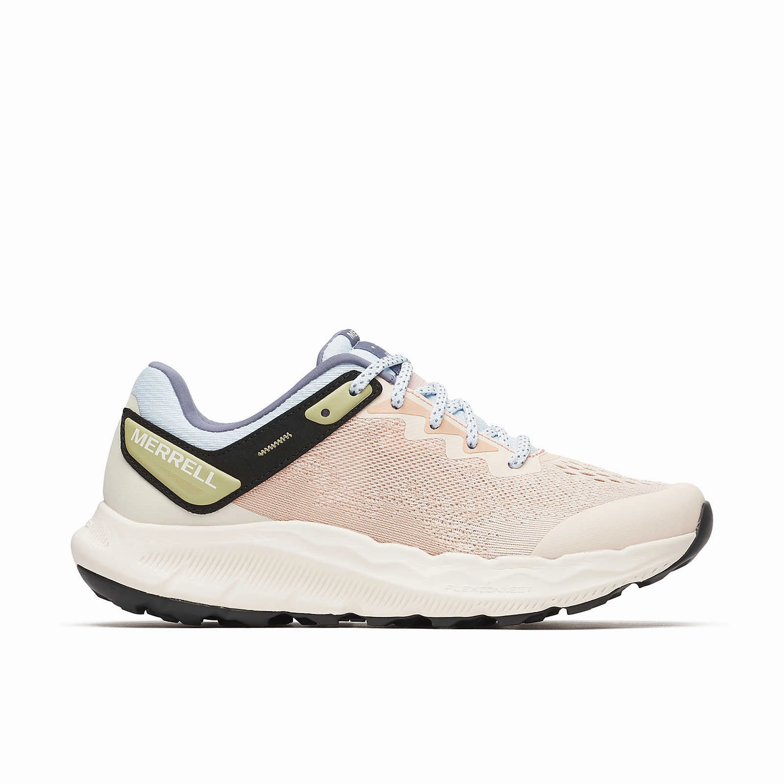 Merrell Women's Antora 4 Low Trail Sneaker - Pink Salt/Ice Blue Low Impact Sole Geometry