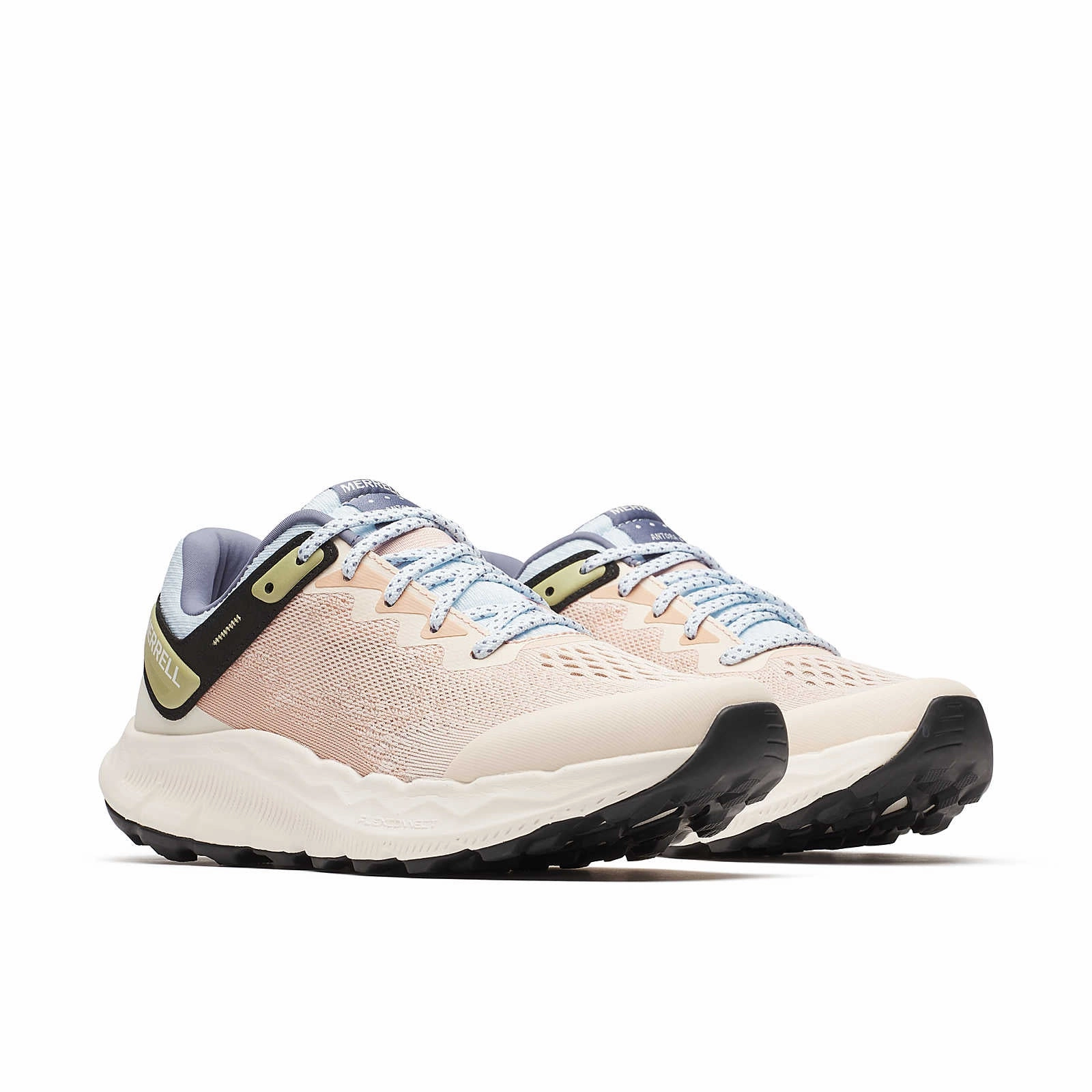 Merrell Women's Antora 4 Low Trail Sneaker - Pink Salt/Ice Blue Silent Walk Flexible Fit Active People