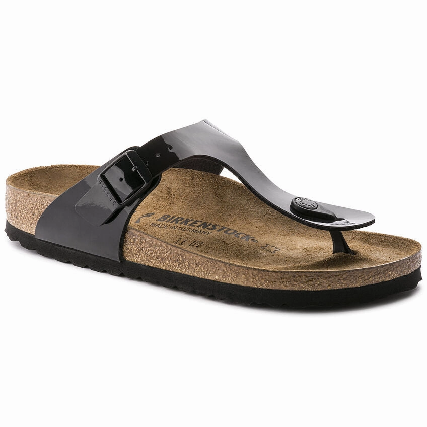 Birkenstock Women's Gizeh Birko-Flor - Black Patent Daily Chill Elegant Mood