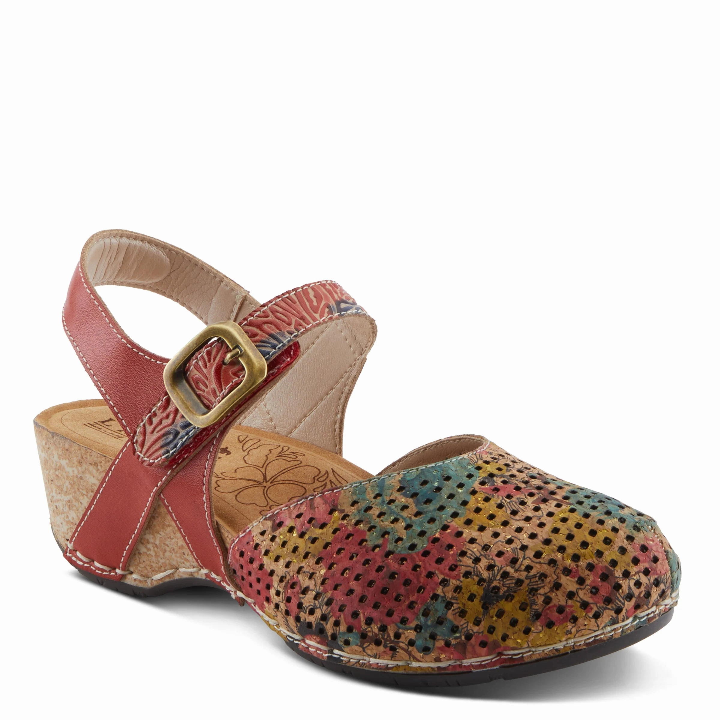 Easy To Clean Durable Build Airport Travel L'artiste by Spring Step Women's Koraline Hand Painted Clog - Red Multi