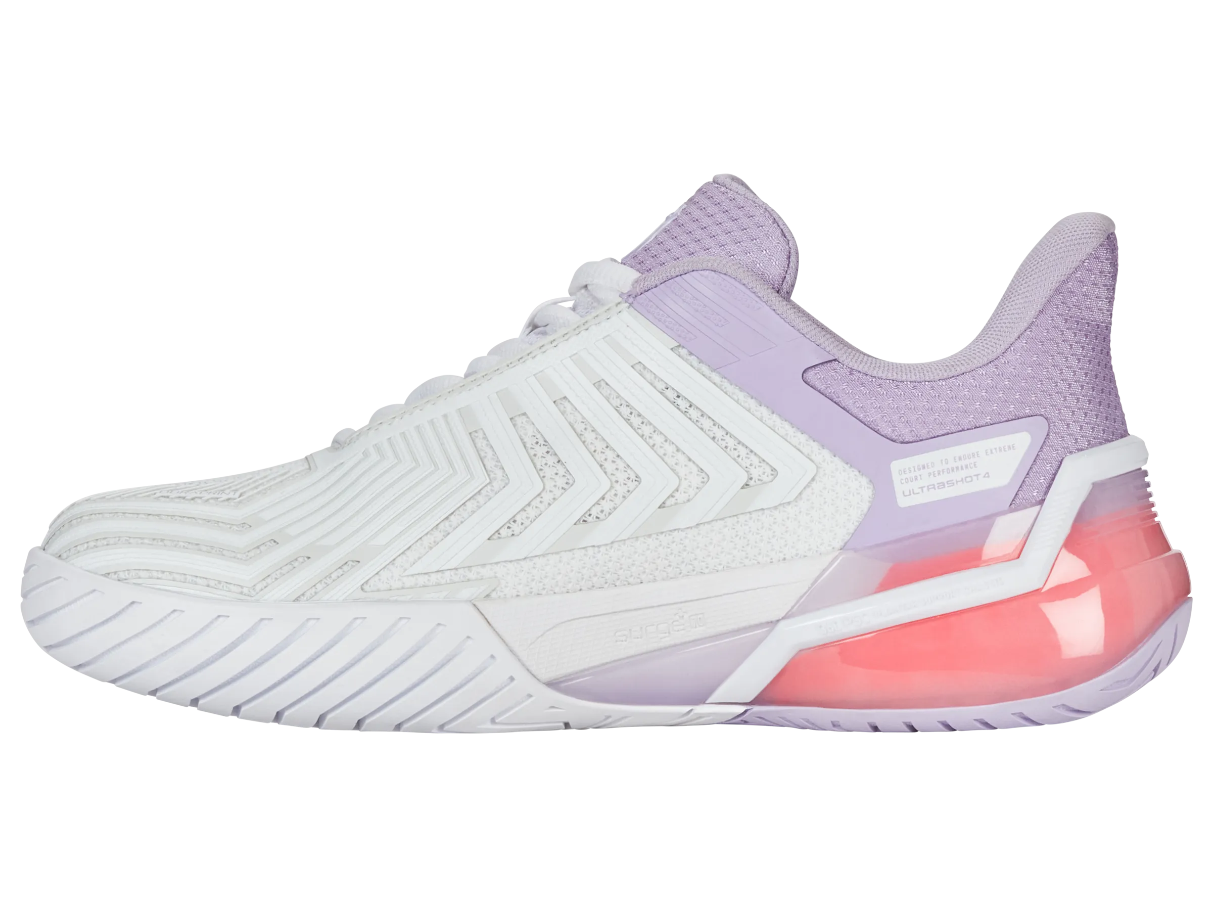 94437-182-M | ULTRASHOT 4 | WHITE/ORCHID PETAL/NEON BLAZE Color Pop Cushioned Insole